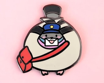 Mail Delivery Poe pin hard enamel pin bird dove mail delivery lapel pin brooch badge flair pin hat animal birds kawaii cute
