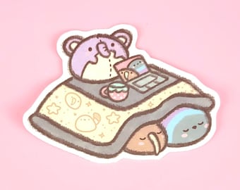 Vinyl Sticker - Kotatsu Poe & Karl  - pigeon dove stickers planner vinyl dove bird animal scrapbooking cute kawaii