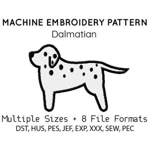 Dalmatian EMBROIDERY MACHINE FILES pattern design hus jef pes dst all formats dog puppy Instant Download digital applique cute