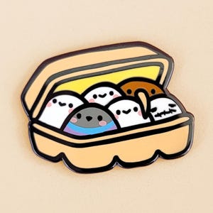 Eierkarton Poe und Karl Anstecker harter Emaille Pin Anstecknadel Vogel Taube Post Anstecknadel Anstecknadel Brosche Abzeichen Flaire Pin Hut Tier Vögel kawaii niedlich