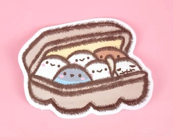 Vinyl Sticker - Egg Carton Poe & Karl - pigeon dove stickers planner vinyl dove bird animal scrapbooking cute kawaii