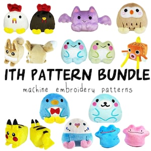 ITH Bundle In the hoop plushie stuffie plush toy embroidery machine pattern pes dst huf jef all formats Instant Download design