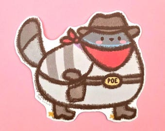 Vinyl Sticker - Cowboy Poe - pigeon dove stickers planner vinyl dove bird animal scrapbooking cute kawaii