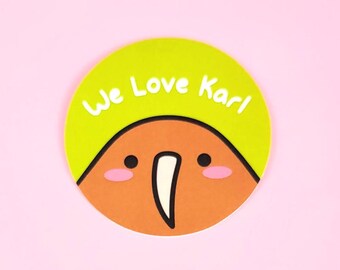 Vinyl Sticker - We Love Karl - kiwi bird stickers planner vinyl bird animal scrapbooking cute kawaii