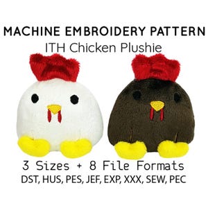 ITH In the hoop embroidery machine pattern chicken bird plushie stuffie pes dst huf jef all formats Instant Download design pattern cute