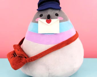Big Taube Plushie Poe Eggleswertiger Stofftier Tier Taube Vogel Post kawaii niedlichen Post Kuscheltier Brieftauben