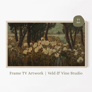 Frame TV Art Vintage Botanical River Oil Painting | Digital Download | Frame TV Artwork | Moody Art for Samsung Frame TV (3840x2160)