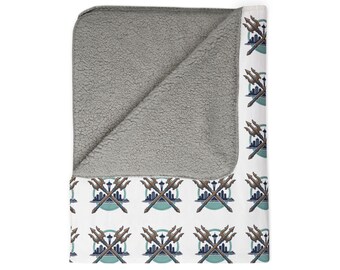 Seattle Space Needle Trident Blanket Sherpa Fleece | Seattle Skyline Throw