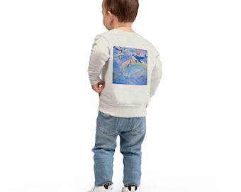 Sky Full of Dreams Toddler Sweatshirt: Whimsical Whale Rainbows
