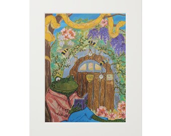 Frog Fairytale Nursery Print: Cottagecore Kids Room Wall Art