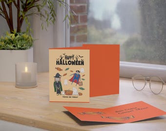 Trick or Treat Halloween Greeting Cards: Spooky Kids' Party Invitations