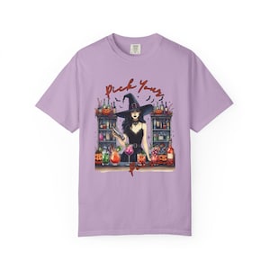 Halloween Witch T-Shirt, Comfort Colors Tee, Pick Your Poison Shirt, Spooky Season Top, Fall Graphic Tee