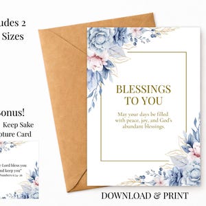 Blessings to You, Christian Card, Scripture Greeting Cards,  (Digital Download)