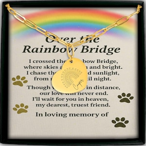 Rainbow Bridge necklace, Pet loss gifts, Pet memorial Necklace,Loss of Dog, Loss of Cat,necklace poem,Pet sympathy,necklace gift, poem card
