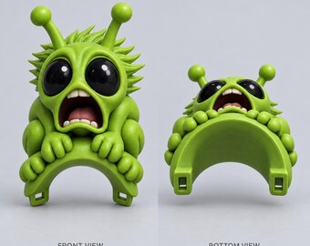 Decoração de Para-lama de Bicicleta com Alienígena Gritando - Acessório de Bicicleta Impresso em 3D - Presente Divertido para Ciclistas - Mascote Alienígena para Bicicleta - Decoração de Bicicleta Feita à Mão