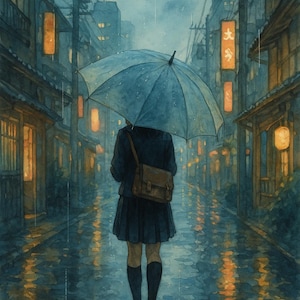 Solitude in the Rain — Digital Wall Art Print