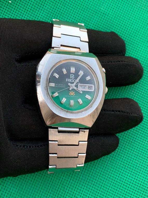 Vintage Ricoh AUTOMATIC 21 JEWELS Wristwatch Bi Color Dial, Made 