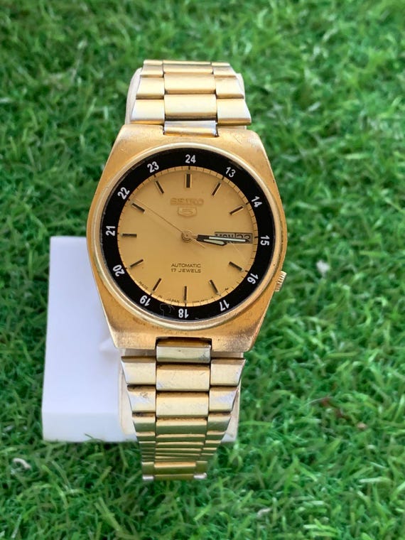【希少/ヴィンテージ】SEIKO 5 セイコー5 自動巻き 7009 ゴールド Vintage Seiko 5 7009 Automatic 17 Jewels Men Wristwatch Gold Dial