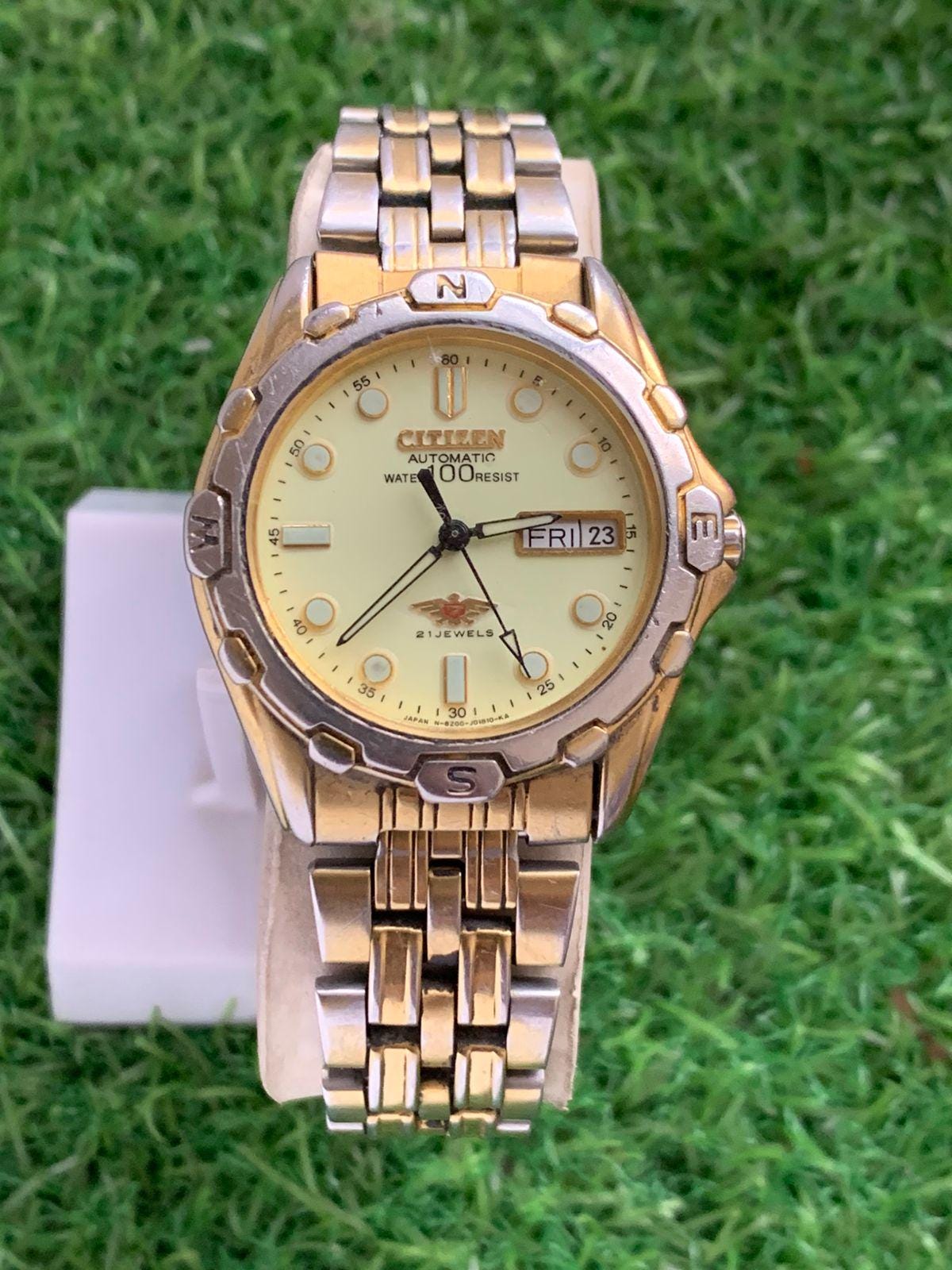 Vintage Citizen Automatic Watch, Luminous Dial, Stainless Steel - Etsy