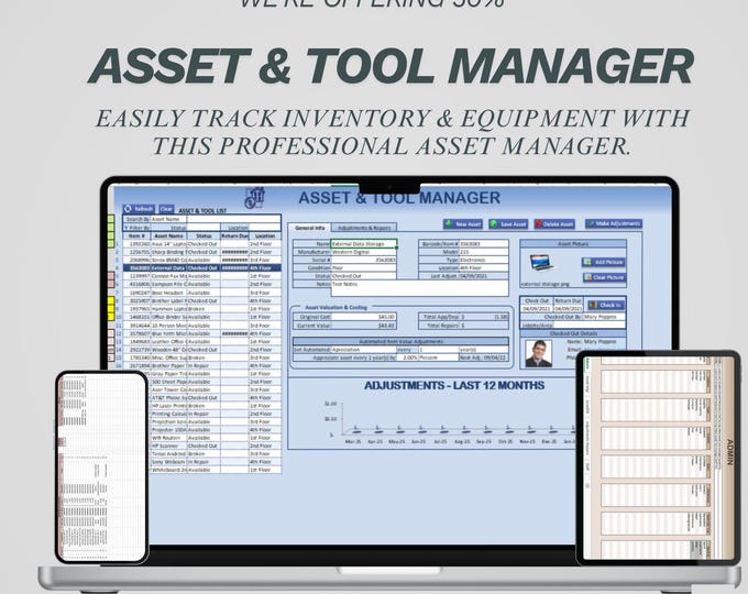 Tool Tracker Log Example Asset & Tool Manager Excel Template | Equipment Tracker - Inventory ...