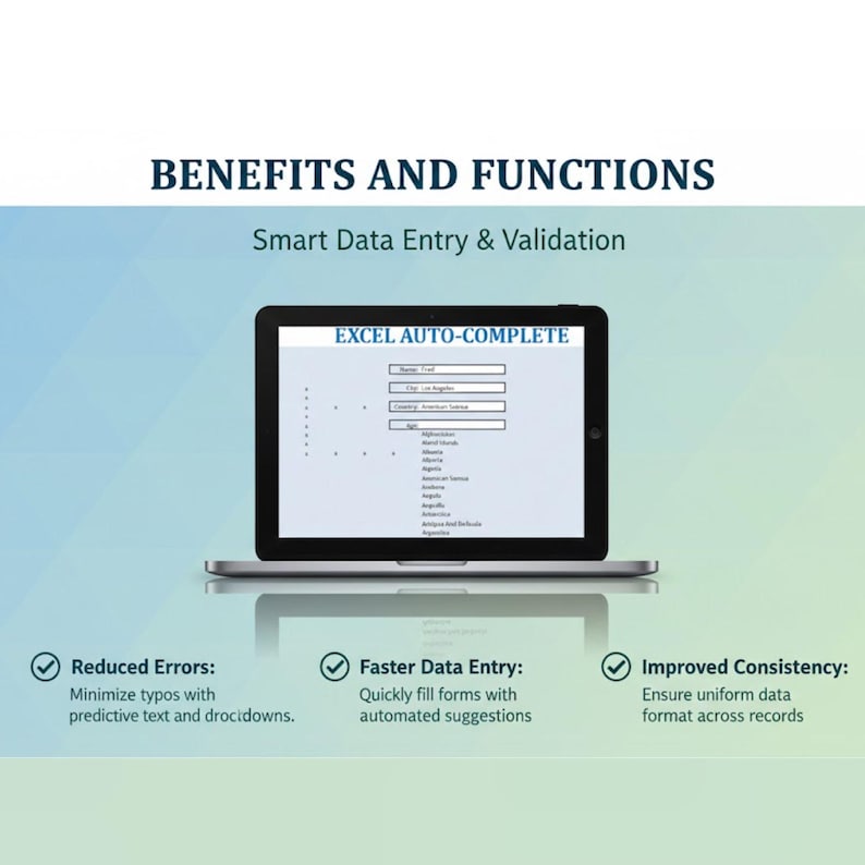 Excel Auto-complete Spreadsheet | Smart Data Entry Form Template ...