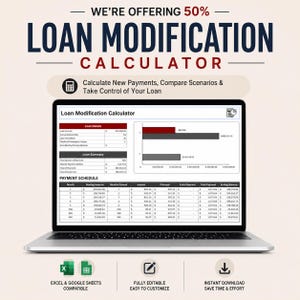 Kalkulator refinansowania kredytu hipotecznego i modyfikacji kredytu (Excel) | Arkusz kalkulacyjny porównujący kredyty | Śledzenie amortyzacji i odsetek