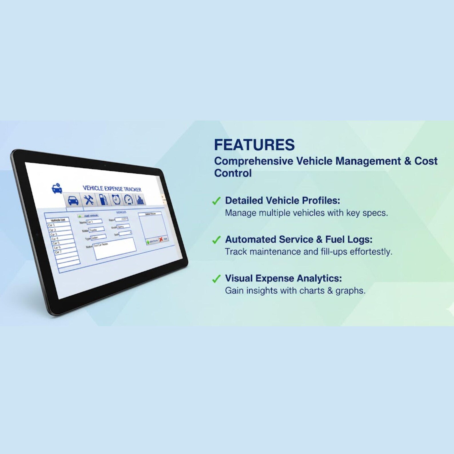 Vehicle Expense Tracker Excel Template Car Maintenance Log Fuel Tracker ...