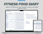 Food Diary Excel Template | Calorie Counter, Daily Nutrition Tracker & Meal Planner Spreadsheet | Weight Loss - Fitness Journal