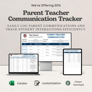 Parent Contact Information Sheet Excel Template | Student Directory Spreadsheet for Teachers, Emergency Contacts & Classroom Roster