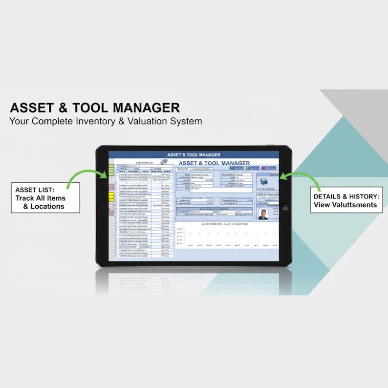 Asset & Tool Manager Excel Template | Equipment Tracker - Inventory ...