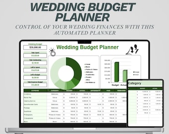 Wedding Budget Planner Excel Template | Automated Expense Tracker ...
