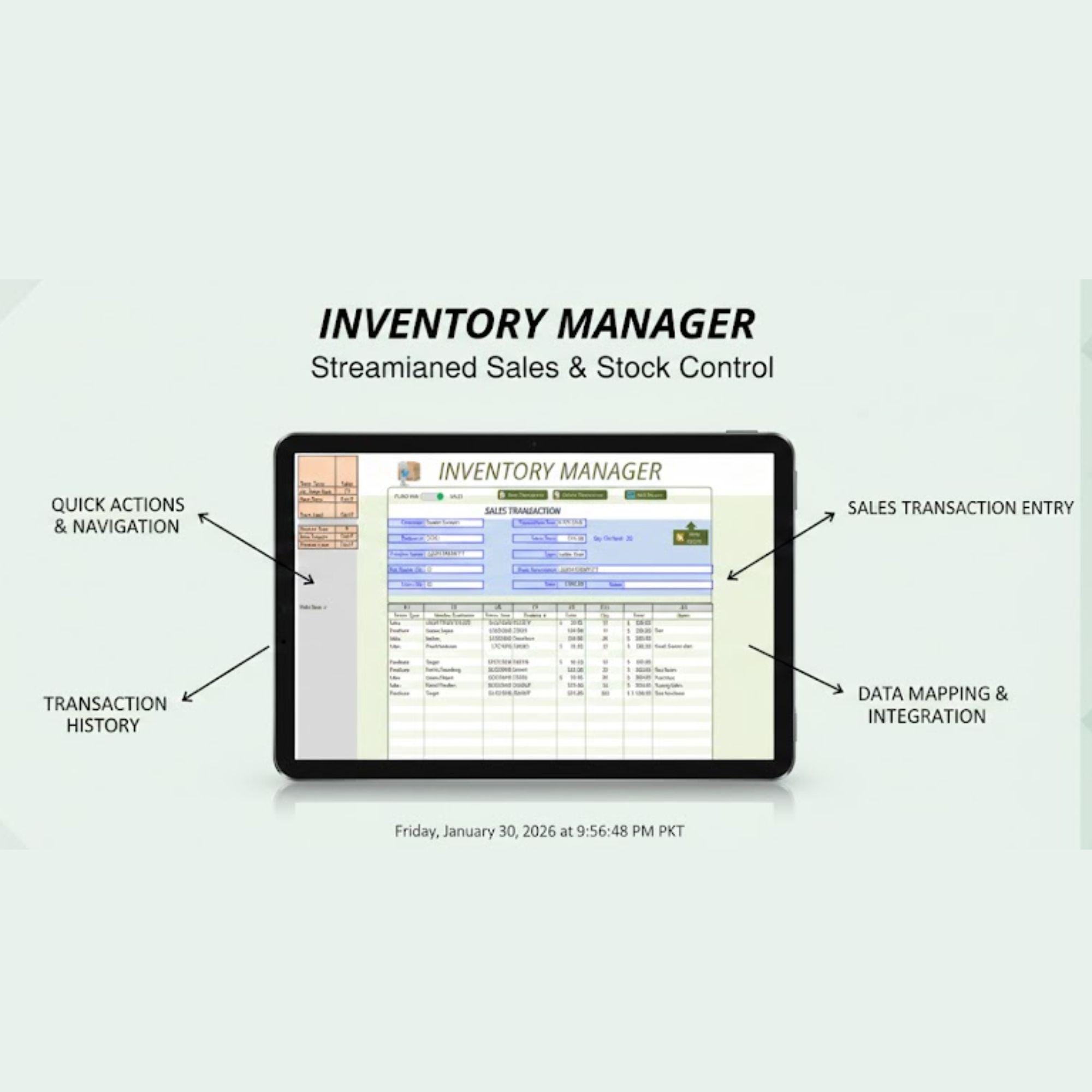 Inventory Management Excel Template | Sales & Purchase Tracker | Small ...