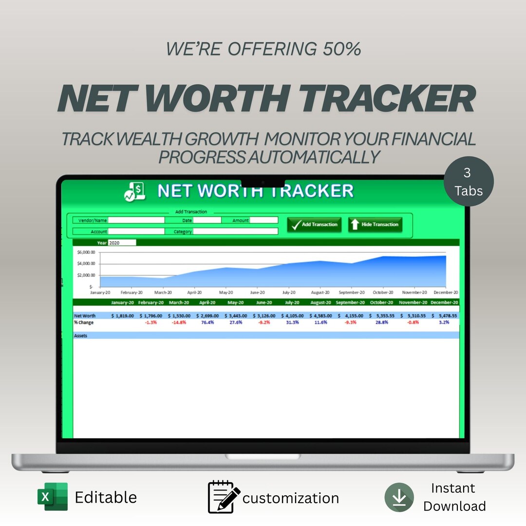 Net Worth Tracker Excel Spreadsheet | Personal Finance & Wealth ...