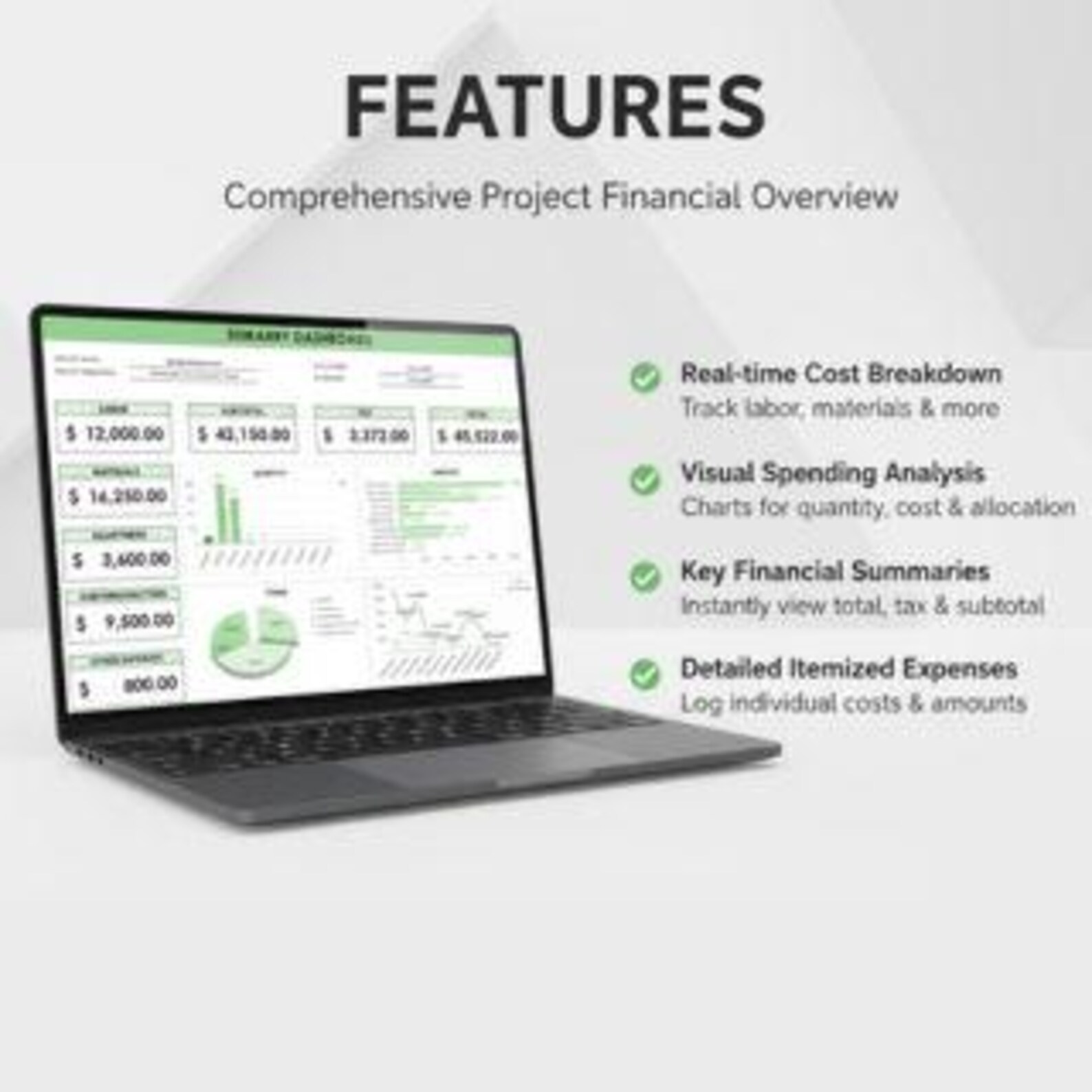 Construction Cost Estimate Template for Excel Google Sheets | Project ...