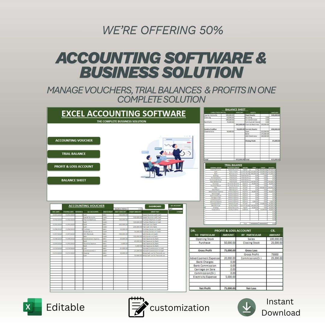 Excel Accounting Software Template | Business Financial Management ...