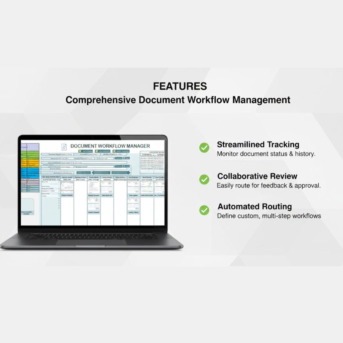 Document Workflow Manager Spreadsheet | Business Process & File ...