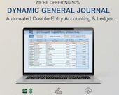 General Journal Excel Template | Automated Double Entry Accounting Ledger | Bookkeeping & Finance Tracker