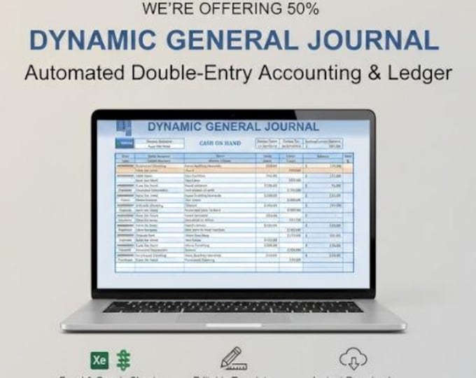 General Journal Excel Template | Automated Double Entry Accounting ...