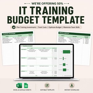 Training Budget Template Excel Google Sheets | Employee Training Cost Tracker | L&D  Planner | Corporate Expense | HR Dashboard