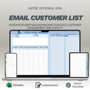 Rastreador de correos electrónicos de cumpleaños personalizados y recordatorios de citas / Administrador de listas de clientes / Seguimiento automatizado / Hojas de cálculo de Google CRM de Excel