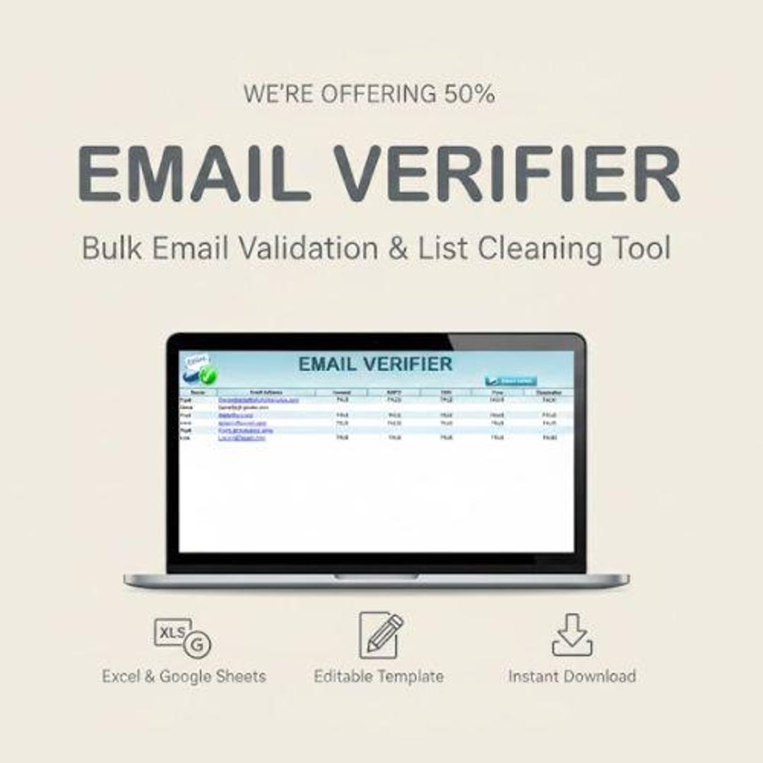 Bulk Email Verifier Excel Template | List Cleaning Tool & Lead ...