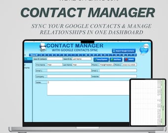 Excel-sjabloon voor contactmanager | Google Contacten Sync-spreadsheet | CRM-tool voor CRM-leads en relatiebeheer voor kleine bedrijven