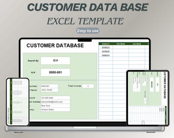 Customer Database Excel Template & Google Sheets | Client Management CRM Tracker Dashboard
