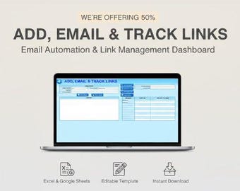 Excel-sjabloon e-mailautomatisering spreadsheet | Linktracker en digitaal marketingdashboard | Hulpprogramma voor bedrijfsbereik | Campagnebeheer