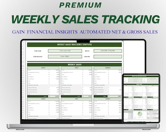 Weekly Sales Tracking Template | Automated Excel Sales Planner | Small Business Revenue Dashboard |  Instant Download