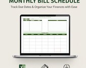Monthly Bill Schedule Excel | Bill Due Date Tracker | Organize Personal & Business Finances