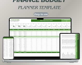 Finance Budget Planner Template for Excel Google Sheets | Income, Expense & Financial Planning Dashboard