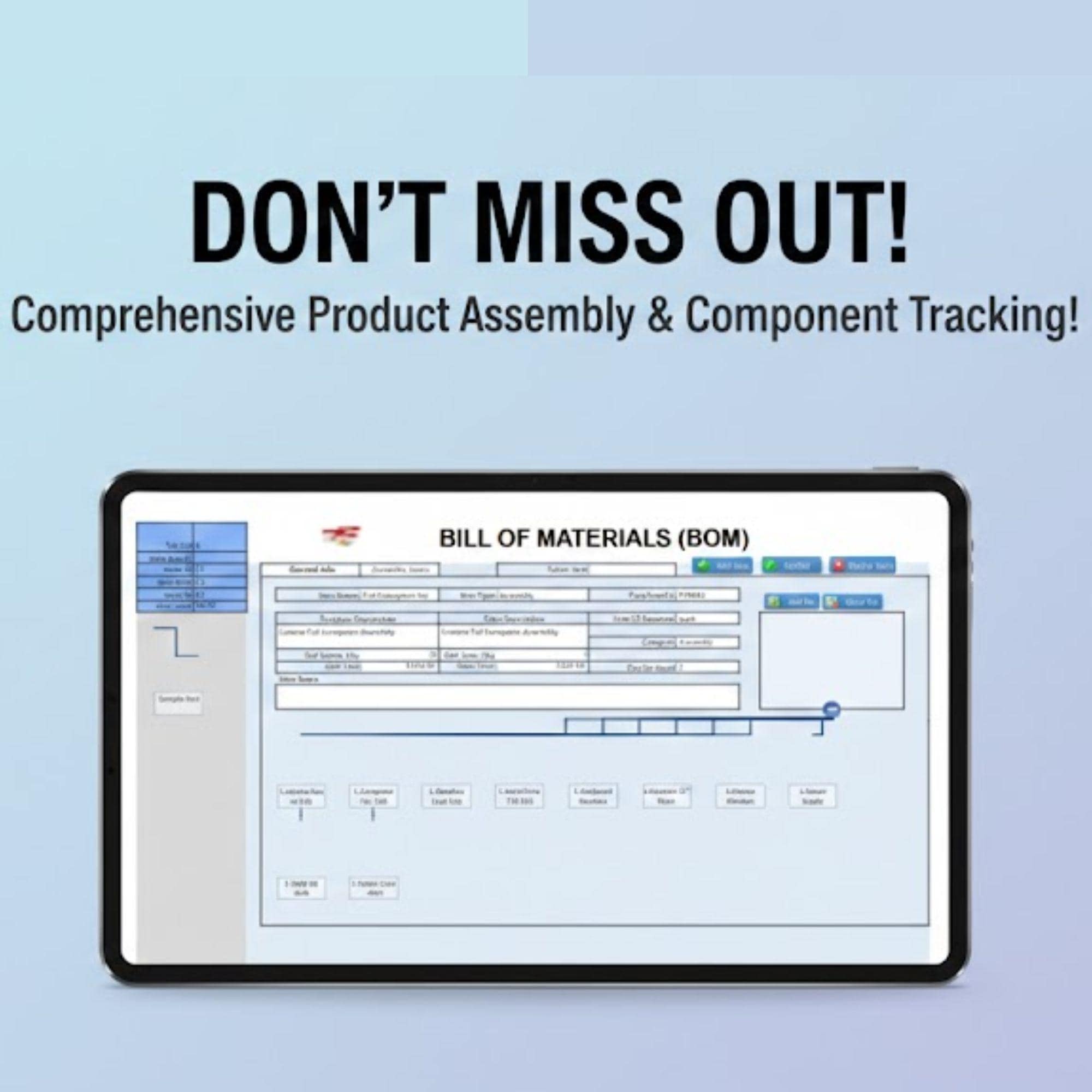 Bill of Materials BOM Excel Template | Manufacturing Inventory Tracker ...