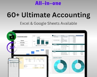 Boekhoudsjabloonbundel | 60+ Excel- en Google Spreadsheets (digitale download)
