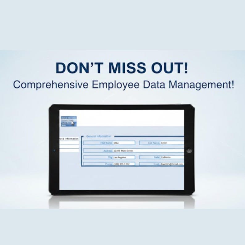 Employee Data Management Interface Employee Information Excel Template | Vertical Tabs HR Manager ...